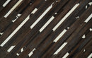 Flatweave Hairon Genuine Leather 5x8, 8x10 and 9x12 Brown Tan and Ivory Area Rug