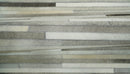 Flatweave Hairon Genuine Leather Stripe Design Beige and Ivory Area Rug