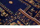 Flatwoven 5x7 Traditional Navy Blue Hand Woven Wool Rug