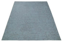 Flatwoven 8x10 Hand Made Silver Modern Minimalist Art Silk and Wool Rug
