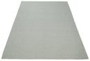 Flatwoven Dhurrie 8x10 and 9x12 Modern Checkered Beige and Ivory Wool Area Rug, Layering Rug | TRDCP830