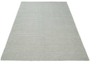 Flatwoven Dhurrie 8x10 and 9x12 Modern Checkered Gray and Ivory Wool Area Rug, Layering Rug | TRDCP832