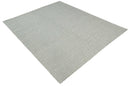 Flatwoven Dhurrie 8x10 and 9x12 Modern Checkered Gray and Ivory Wool Area Rug, Layering Rug | TRDCP832