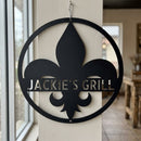 Custom Metal Wall Art - Personalized Fleur De Lis Sign