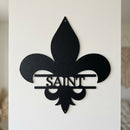 Custom Metal Wall Art - Personalized Fleur De Lis Monogram Plaque