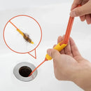 Flexible orange & yellow drain cleaner brush kitchen hair remover