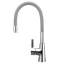 Flexible red silica gel nose kitchen faucet with chrome handle
