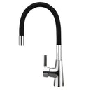 Flexible red silica gel nose kitchen faucet with chrome handle