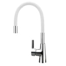 Flexible red silica gel nose kitchen faucet with chrome handle