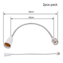 Flexible white & gold e27 base extension adaptor living room lamp accessory