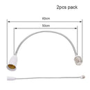 Flexible white & gold e27 base extension adaptor living room lamp accessory