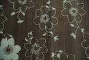 Floral 6x7.6 Brown and Ivory Hand Knotted Wool Area Rug