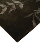 Floral 6x8 Dark Brown and Copper Wool and Silk Hand Woven Rug
