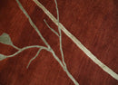 Floral 6x8 Rust and Gold Natural Farmhouse Wool and Silk Hand Woven Rug | HL2