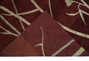 Floral 6x8 Rust and Gold Natural Farmhouse Wool and Silk Hand Woven Rug | HL2