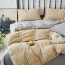 Floral beige & brown jacquard duvet cover set bedroom cotton bedding