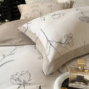 Floral beige egyptian cotton bedding set bedroom muse land print