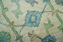 Floral Beige, Gray, Blue and Green Oriental Oushak Hand Tufted 8x10 wool Area rug