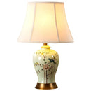 Floral bird ceramic vase table lamp for living room decor
