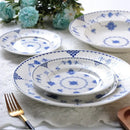 Floral blue & white ceramic dinner plate – dining room porcelain dinnerware