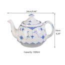 Floral blue & white ceramic dinner plate – dining room porcelain dinnerware
