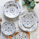 Floral blue & white ceramic dinner plate – dining room porcelain dinnerware