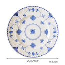 Floral blue & white ceramic dinner plate – dining room porcelain dinnerware