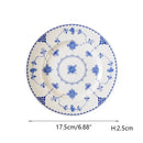 Floral blue & white ceramic dinner plate – dining room porcelain dinnerware
