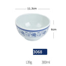Floral blue & white imitation porcelain dinner set dining room