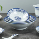 Floral blue & white imitation porcelain dinner set dining room
