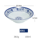 Floral blue & white imitation porcelain dinner set dining room