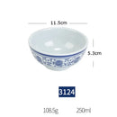 Floral blue & white imitation porcelain dinner set dining room