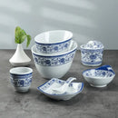 Floral blue & white imitation porcelain dinner set dining room