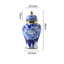Floral blue & white porcelain general jar vase – living room decor
