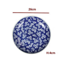 Floral blue & white porcelain serving plate dining room tableware
