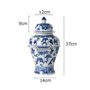 Floral blue & white porcelain tea canister – dining room decor