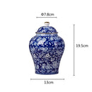 Floral blue & white porcelain tea pot kitchen storage container