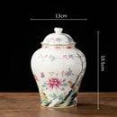 Floral blue & white porcelain tea pot kitchen storage container