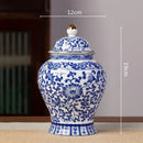 Floral blue & white porcelain tea pot kitchen storage container