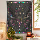 Floral celestial moon phase tapestry bedroom wall decor