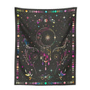 Floral celestial moon phase tapestry bedroom wall decor