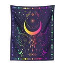 Floral celestial moon phase tapestry bedroom wall decor