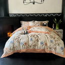 Floral cream & caramel egyptian cotton bedding set bedroom duvet cover