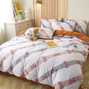 Floral cream cotton bedding set bedroom decorbites cat bear print