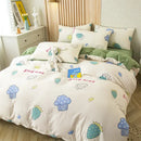 Floral cream cotton bedding set bedroom decorbites cat bear print