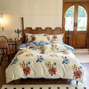 Floral cream egyptian cotton bedding sets bedroom print duvet cover