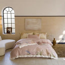 Floral cream satin 100s egyptian cotton bed linens for bedroom