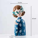 Floral crown woman resin figure sculpture living room decor