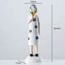 Floral crown woman resin figure sculpture living room decor