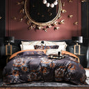 Floral dark gray 1500tc jacquard egyptian cotton bedding set bedroom